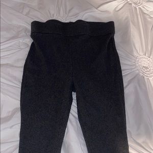 Ribbed dark gray leggings